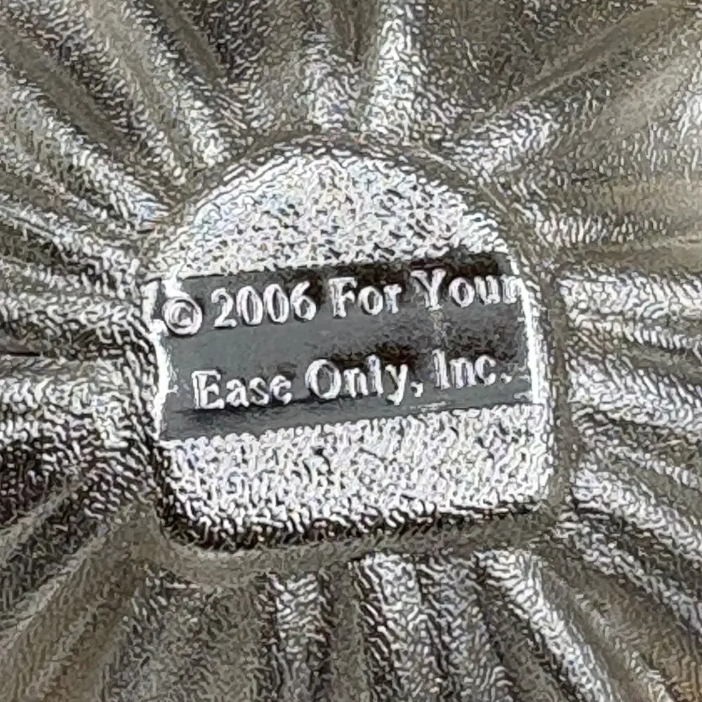 2006 For Your Ease Only Silver Toned Metal Flower Trinket Box